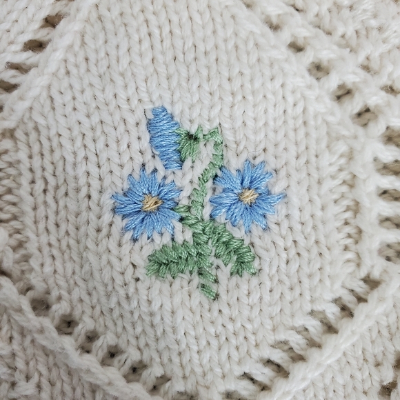 Freshman 1996 Crocheted Embroidered Boho Scalloped Edge  Cropped Tank Top SZ M - Picture 5 of 10